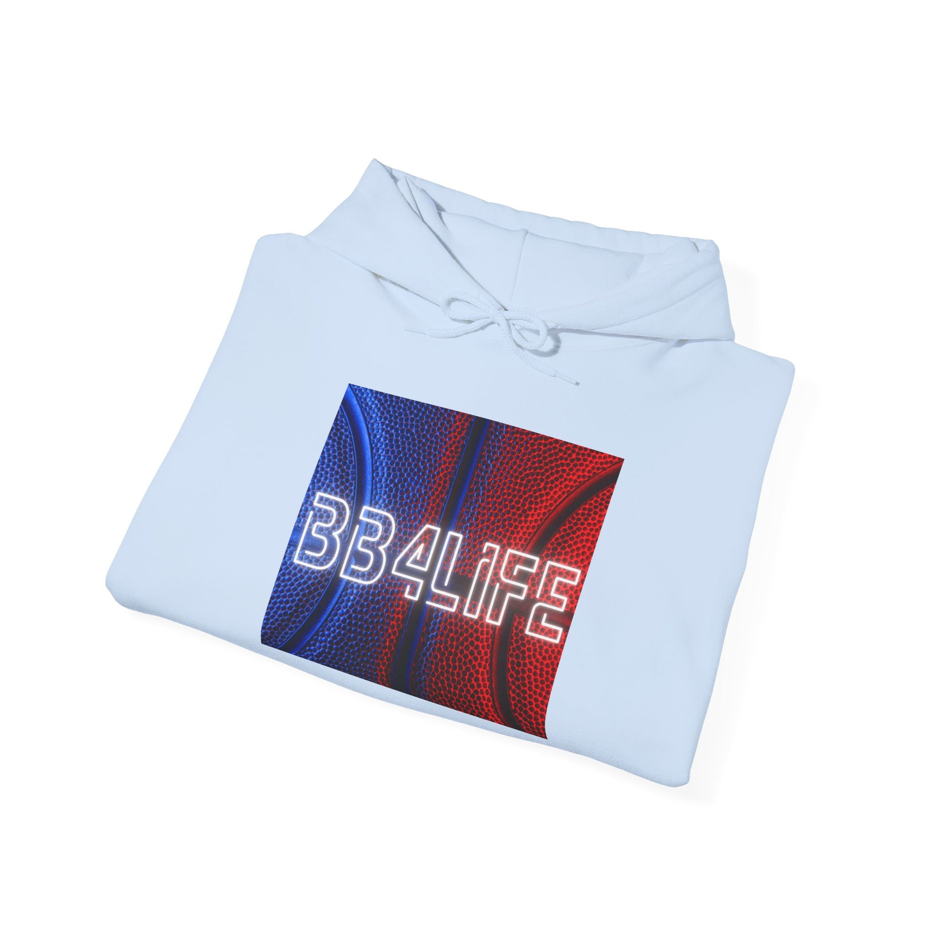 BB4Life Retro Neon Logo Hoodie — Red & Blue Vibe