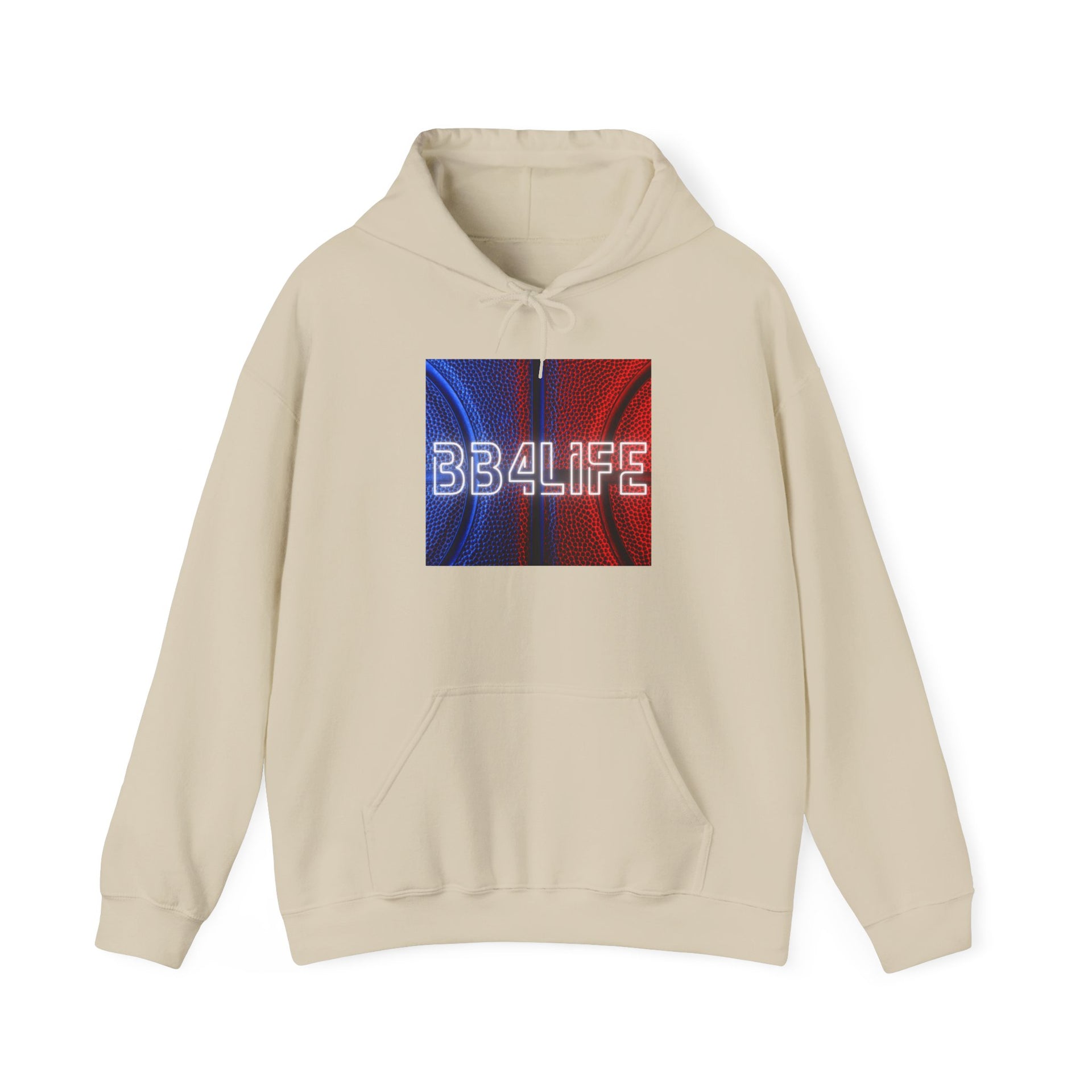 BB4Life Retro Neon Logo Hoodie — Red & Blue Vibe