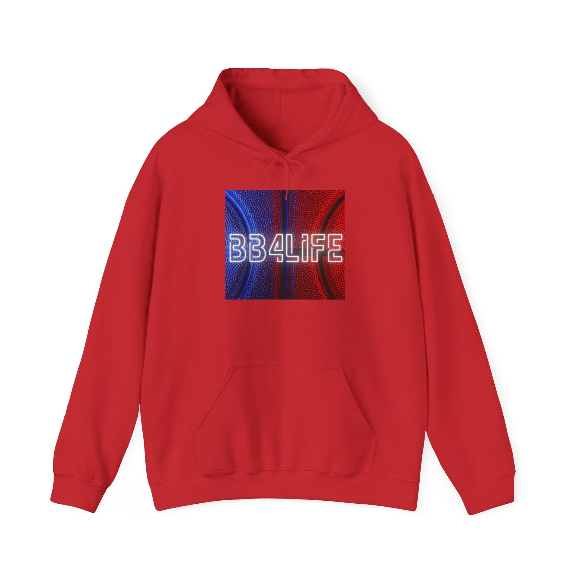 BB4Life Retro Neon Logo Hoodie — Red & Blue Vibe