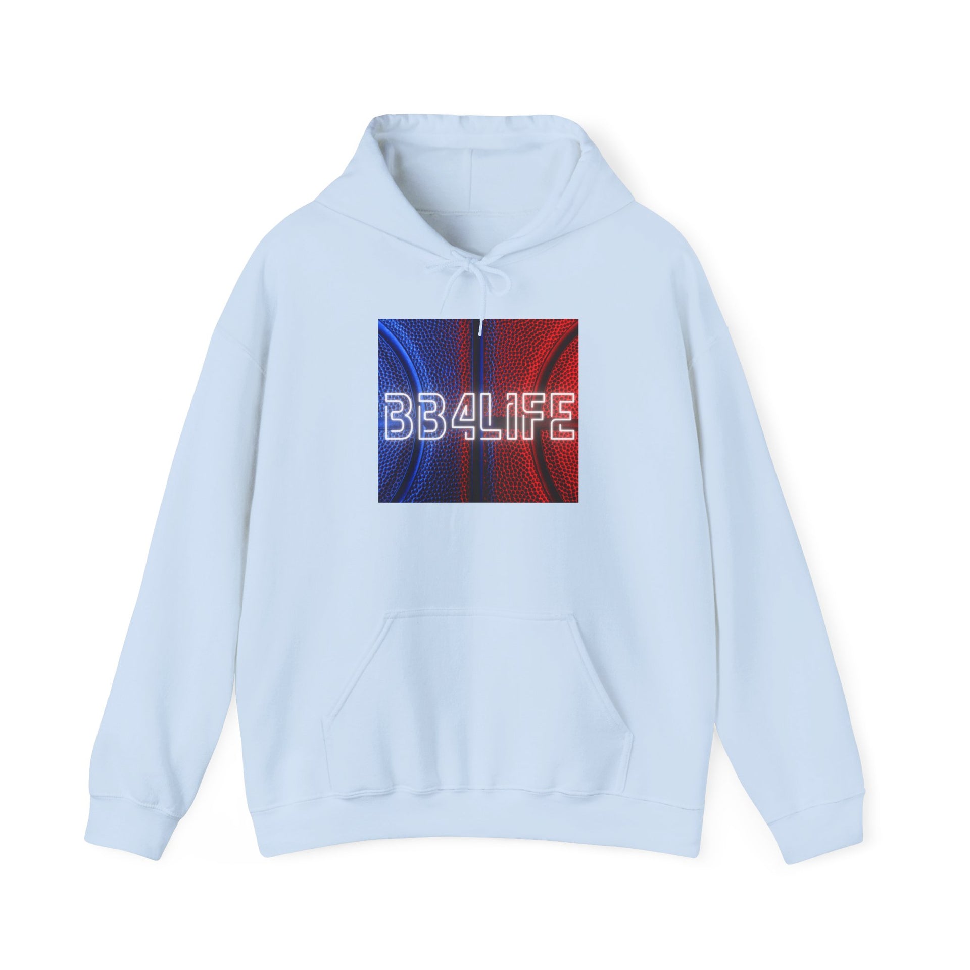 BB4Life Retro Neon Logo Hoodie — Red & Blue Vibe