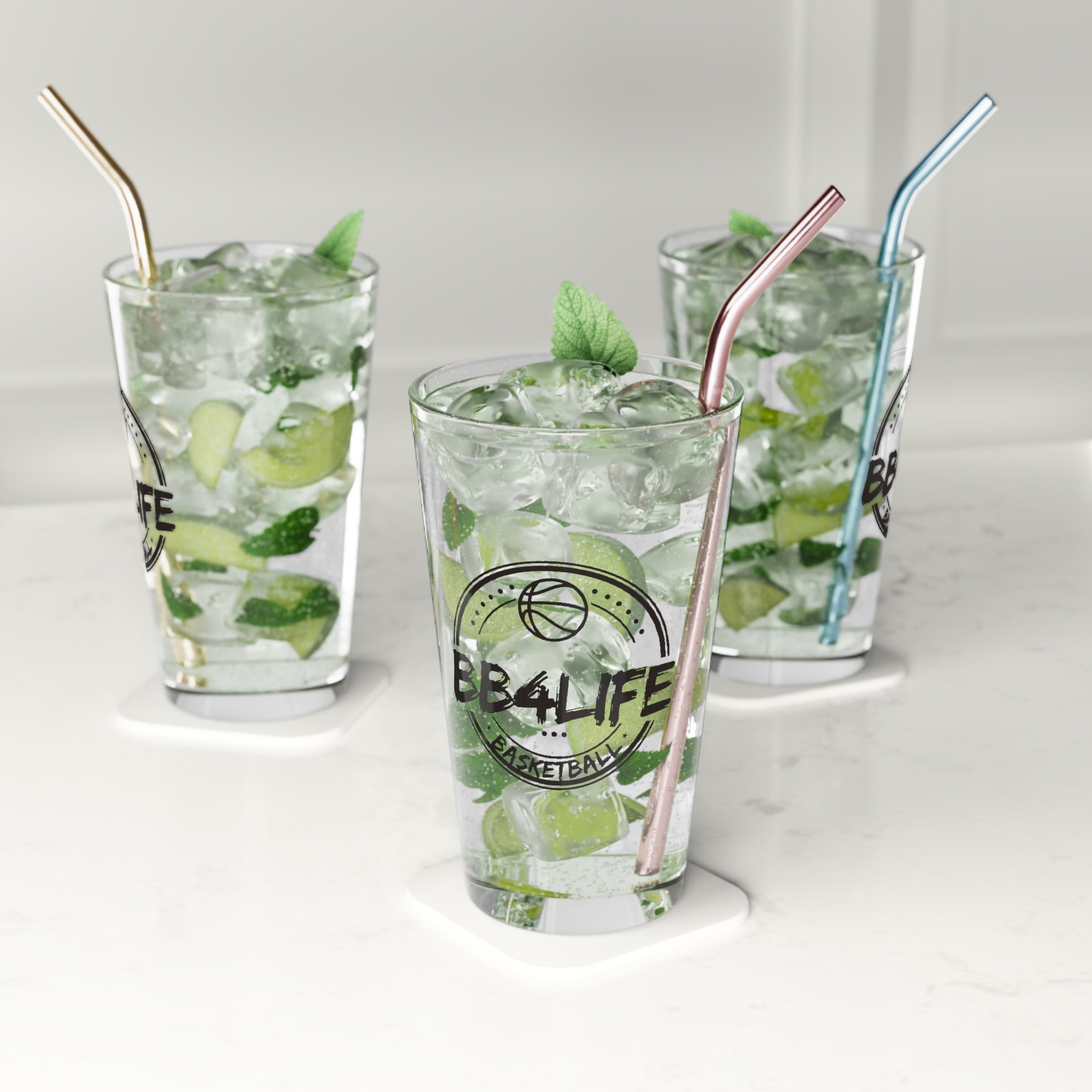 BB4Life Basketball 16oz Sports Glass Wear