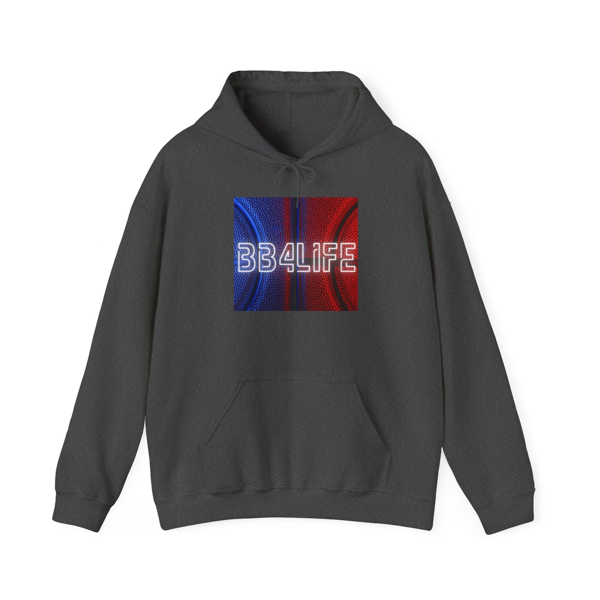 BB4Life Retro Neon Logo Hoodie — Red & Blue Vibe