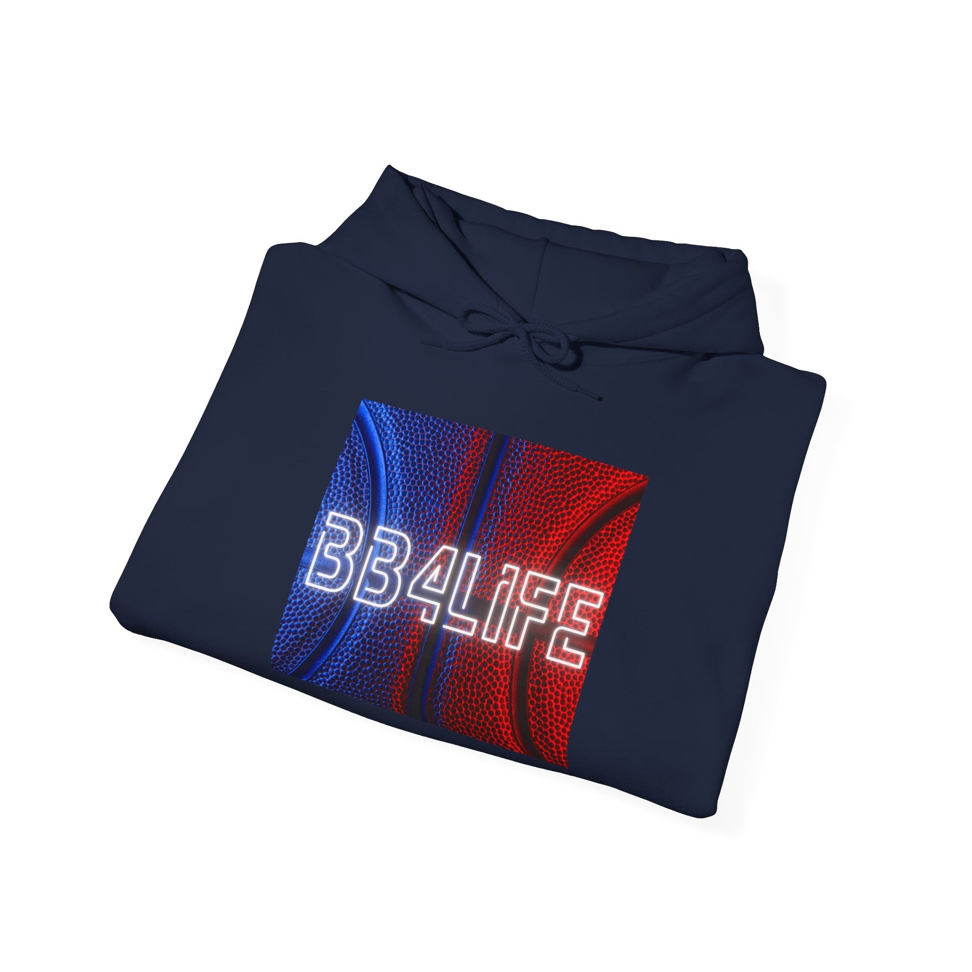 BB4Life Retro Neon Logo Hoodie — Red & Blue Vibe