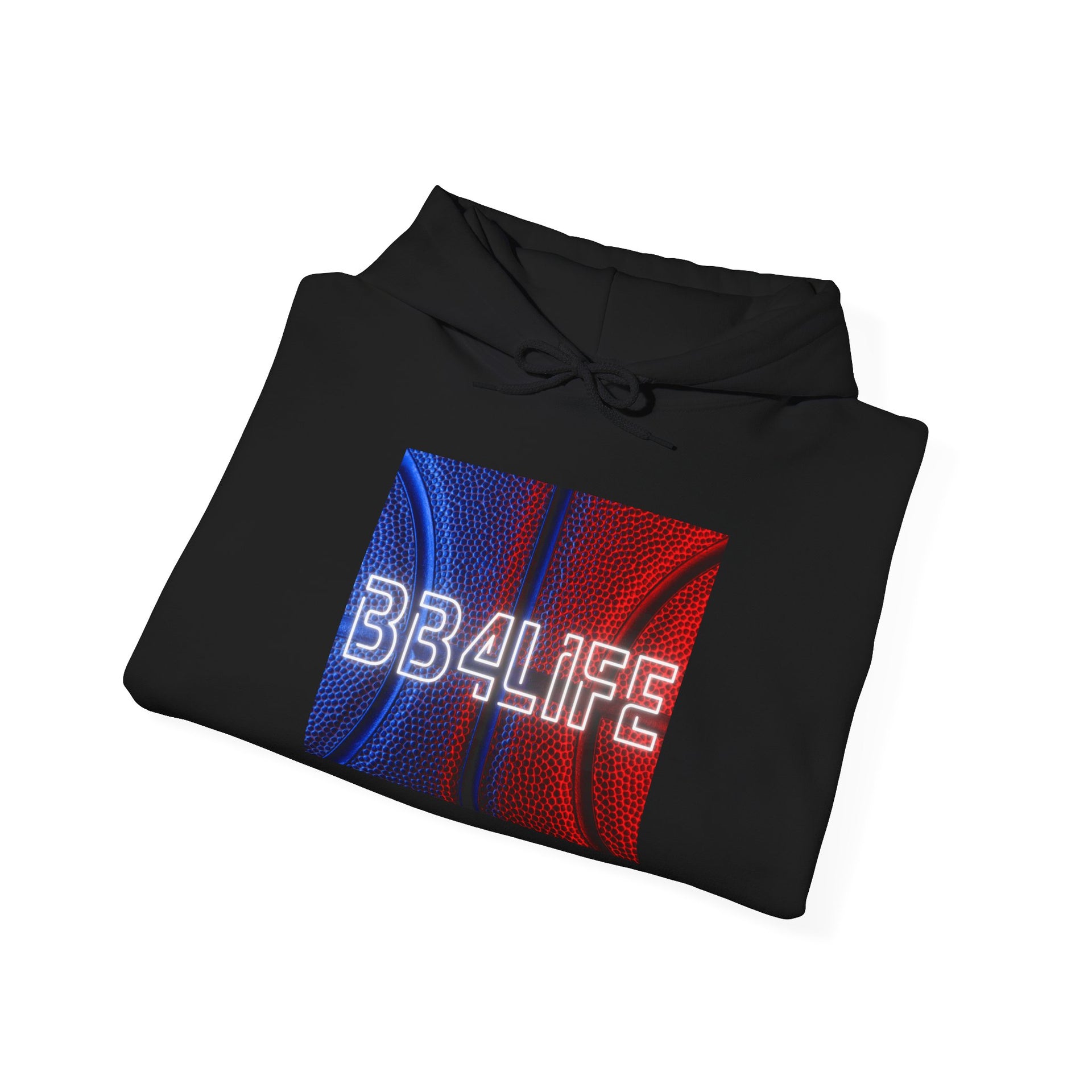 BB4Life Retro Neon Logo Hoodie — Red & Blue Vibe