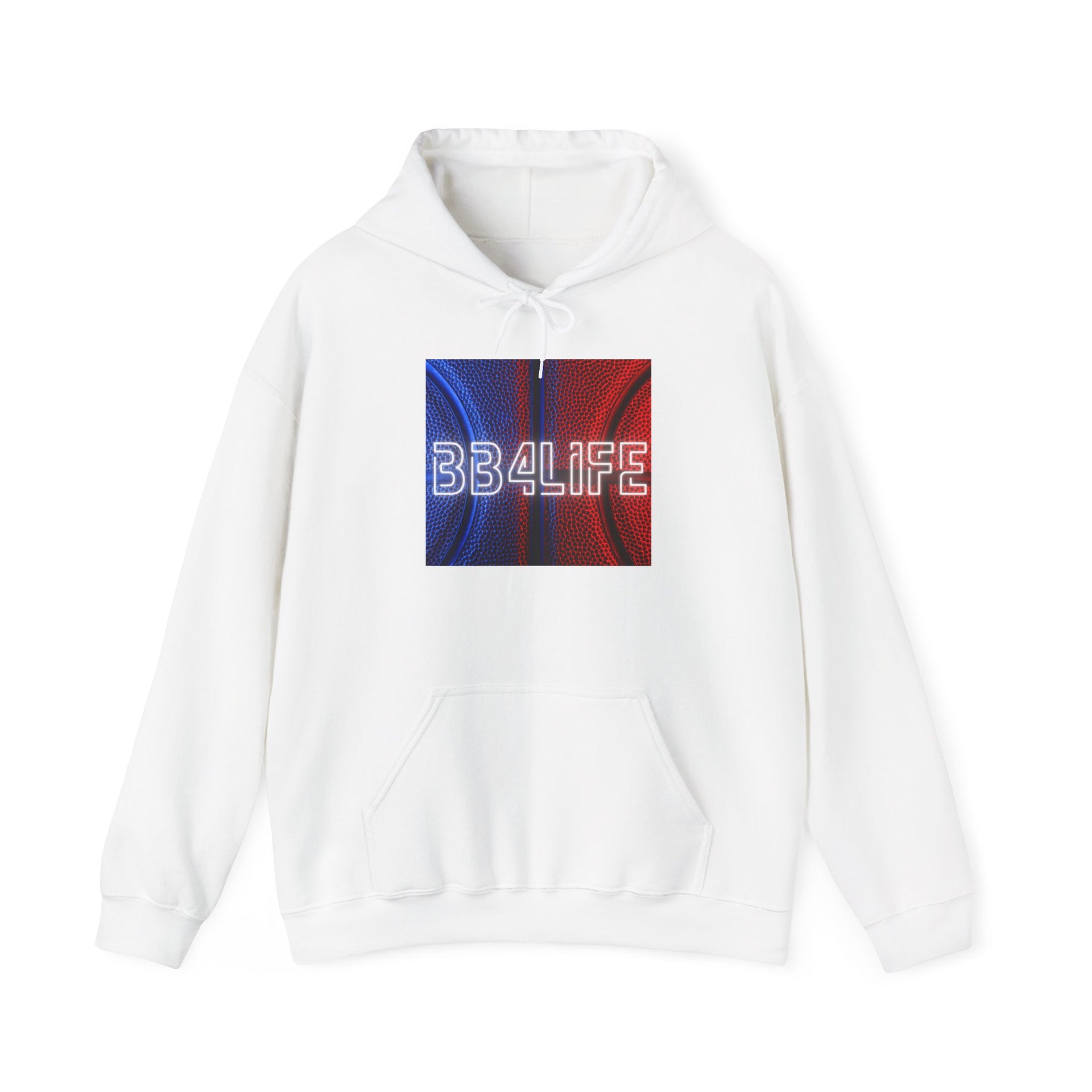 BB4Life Retro Neon Logo Hoodie — Red & Blue Vibe
