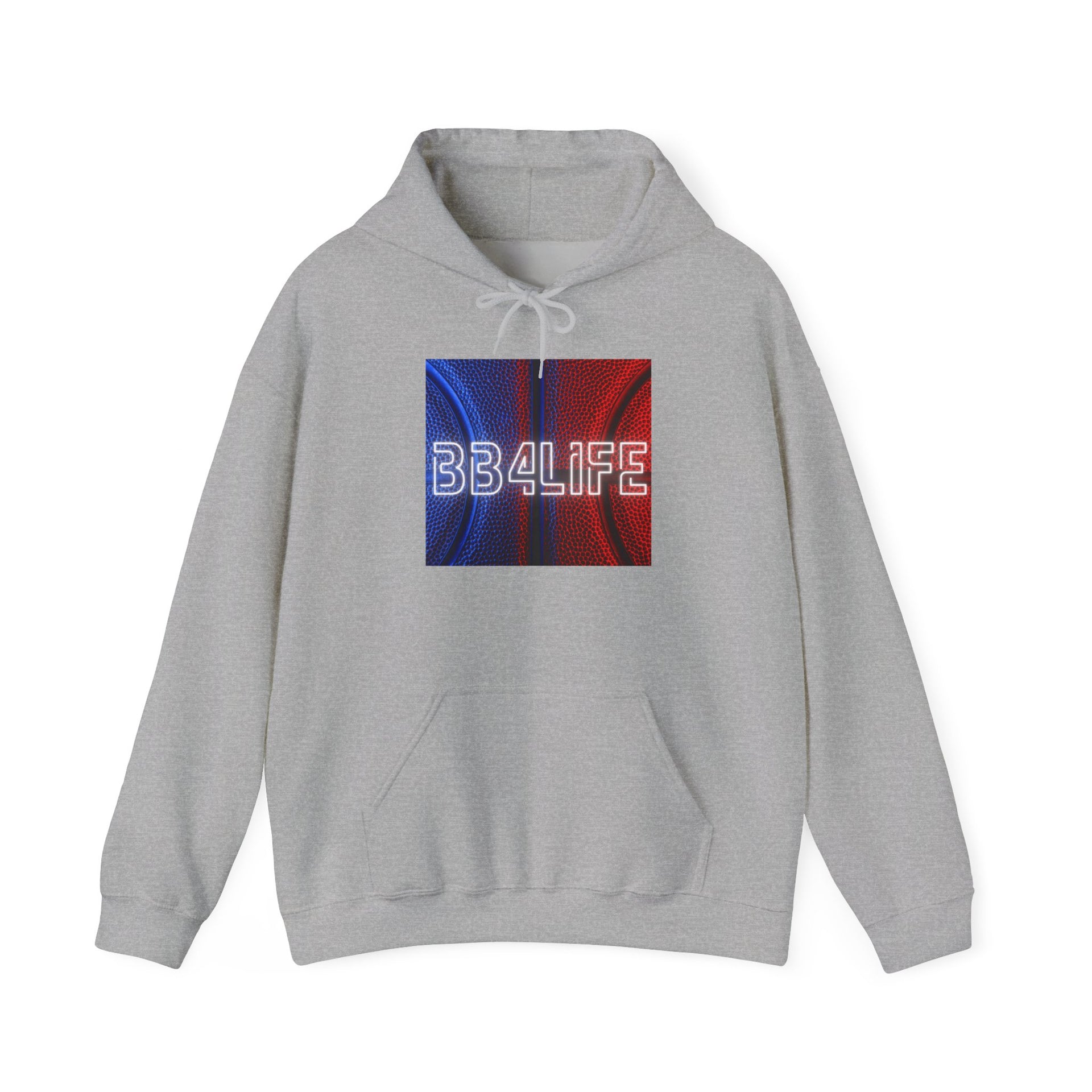 BB4Life Retro Neon Logo Hoodie — Red & Blue Vibe