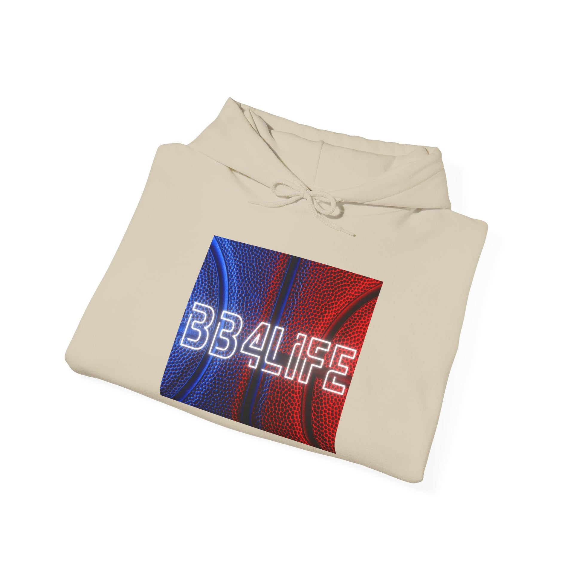 BB4Life Retro Neon Logo Hoodie — Red & Blue Vibe