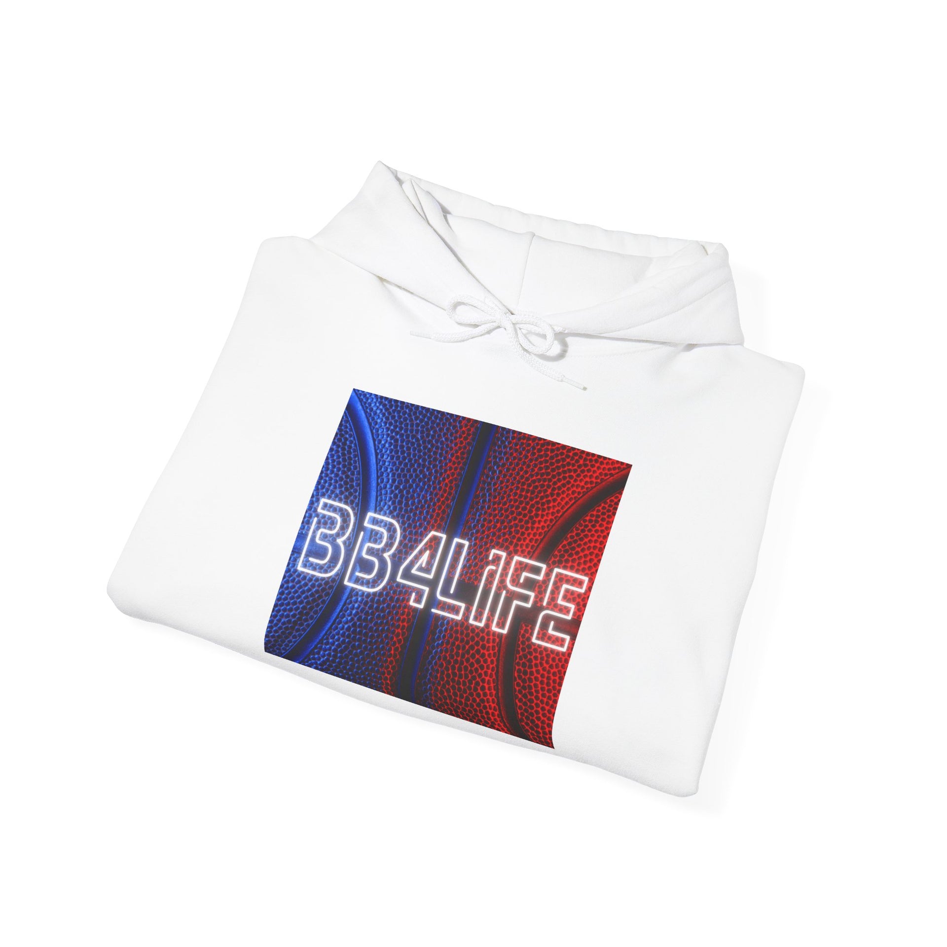 BB4Life Retro Neon Logo Hoodie — Red & Blue Vibe