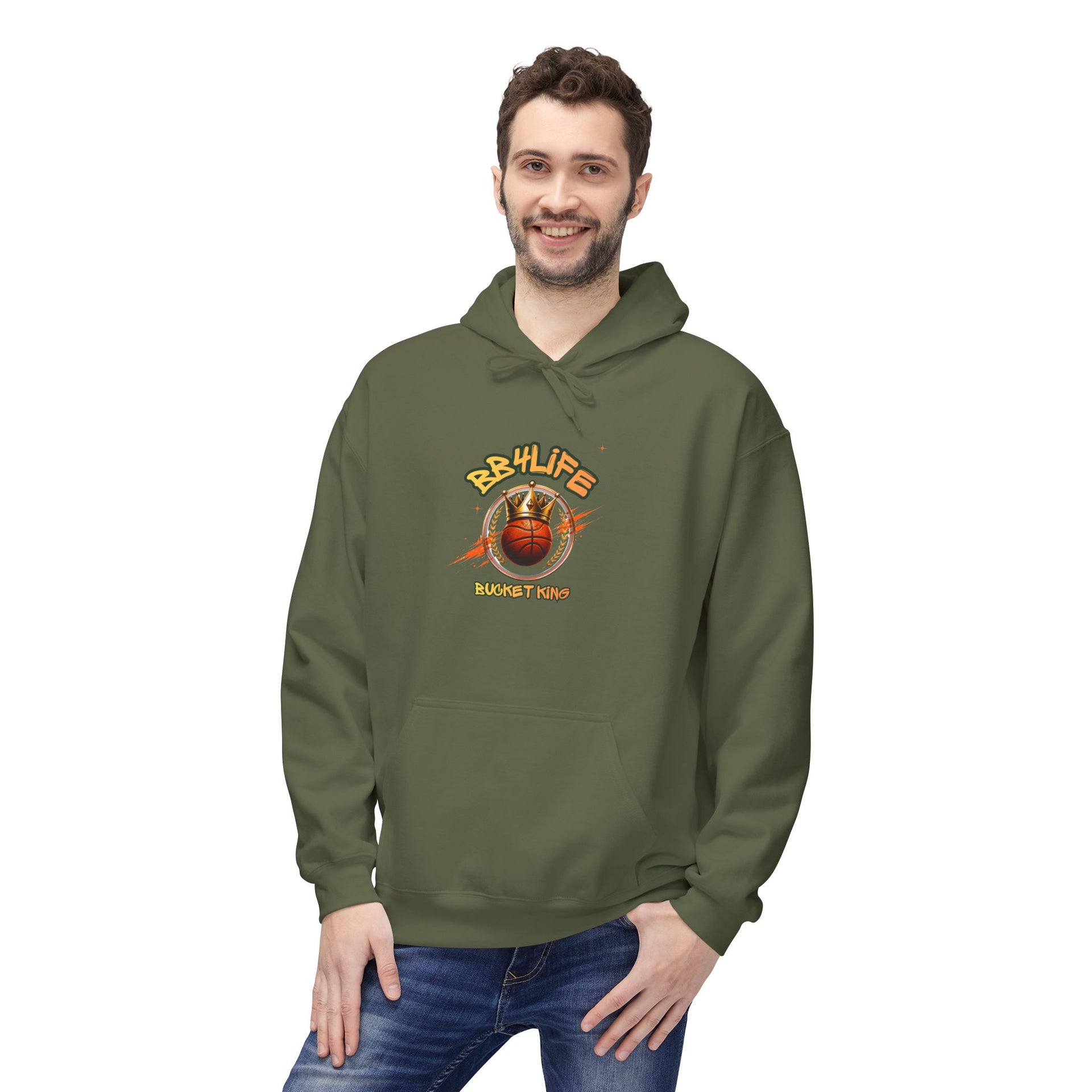 BB4Life Bucket King Hoodie — Rustic King Queen Graphic Sweatshirt