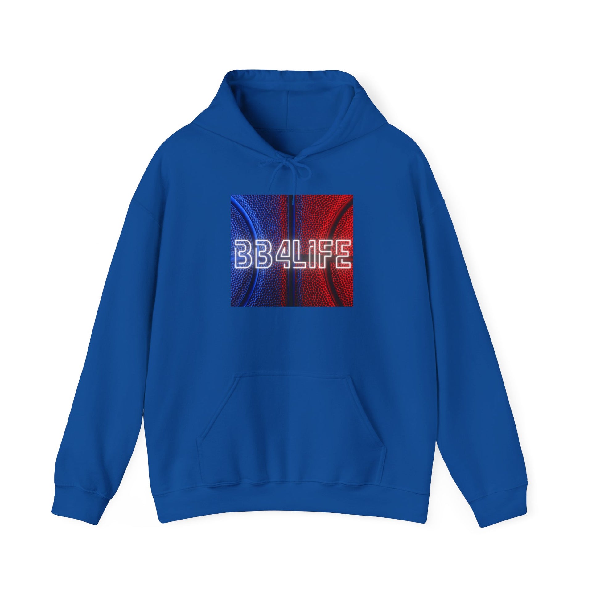 BB4Life Retro Neon Logo Hoodie — Red & Blue Vibe