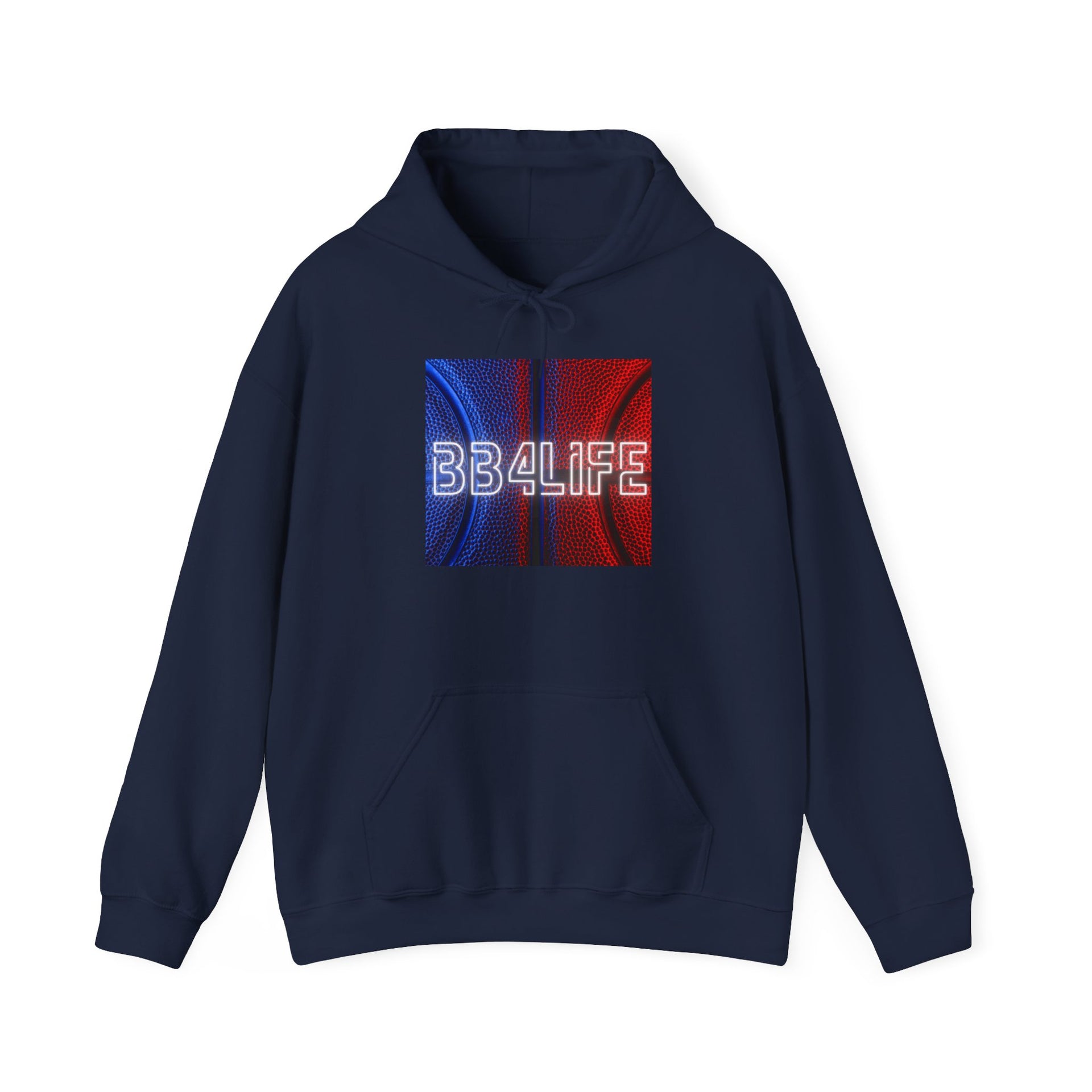 BB4Life Retro Neon Logo Hoodie — Red & Blue Vibe