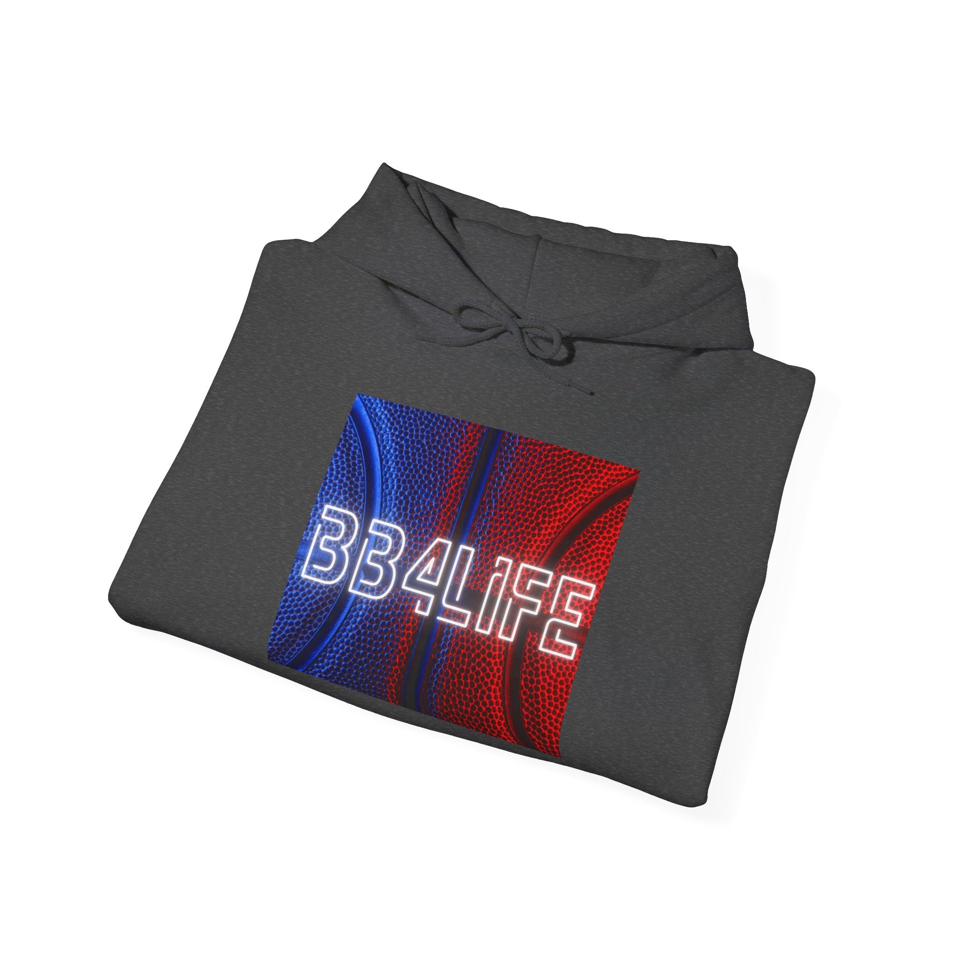 BB4Life Retro Neon Logo Hoodie — Red & Blue Vibe